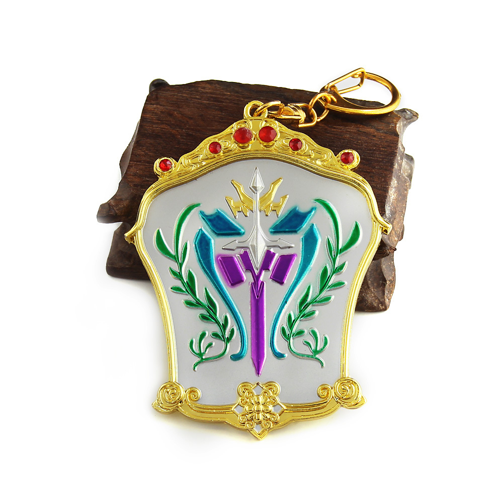 动漫周边武魂殿令牌镶钻版钥匙扣挂件模型唐三昊天锤