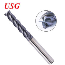 USG钨钢4刃加长直柄铣刀 硬质合金55度钢用CNC数控刀具涂层立铣刀