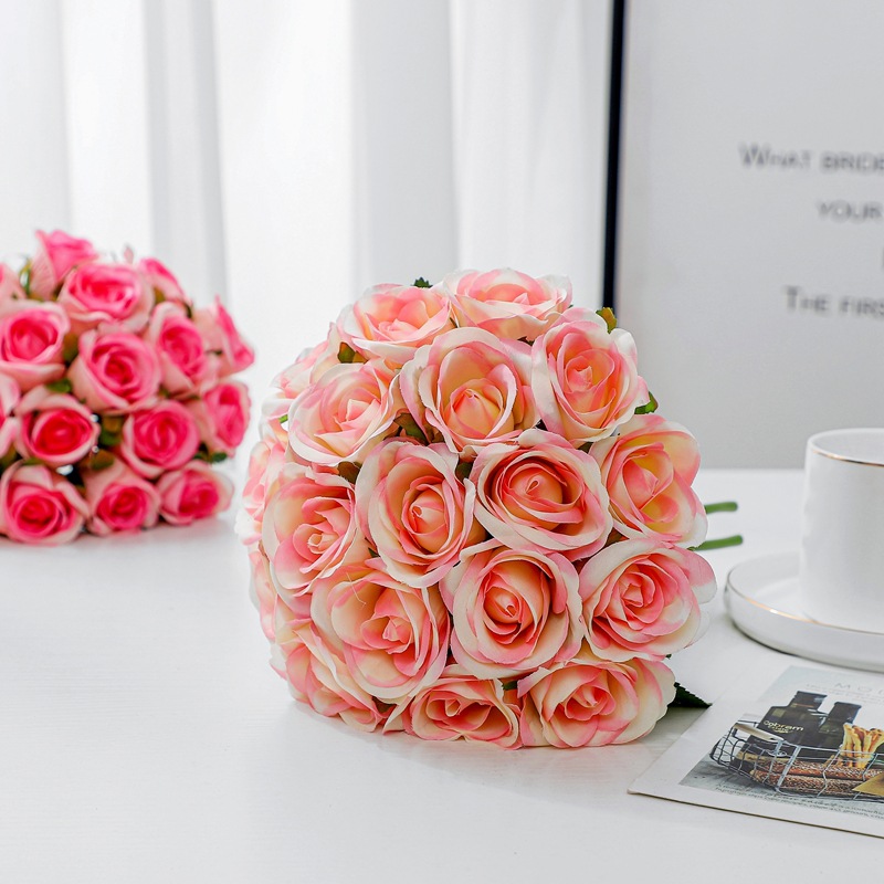 Wholesale 18 Bride Handwriting Rose Bouquet Artificial/Fake Flower Wholesale Home Wedding Photography Handmade Diy Flower