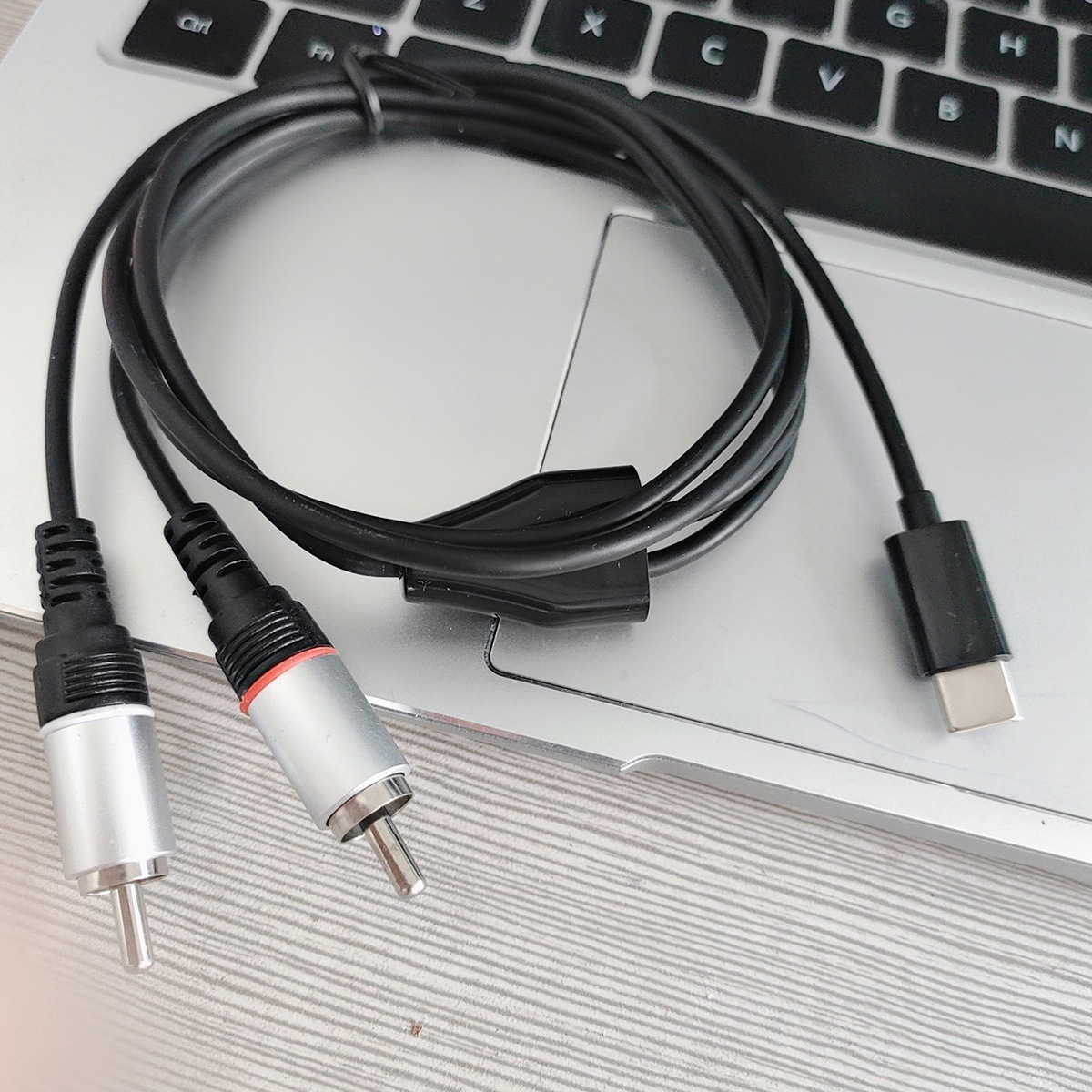 type-c转双莲花音频线2rca 手机连接音箱功放音频线 1米长