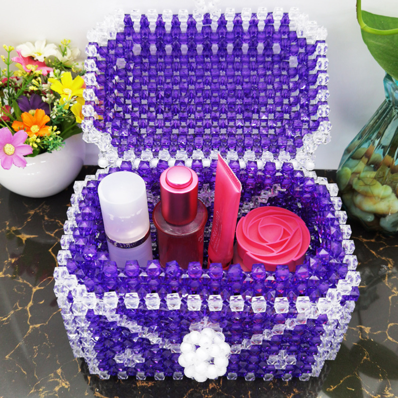 手工串珠百宝箱首饰盒大号家居化妆品收纳家居装饰摆件成品批发