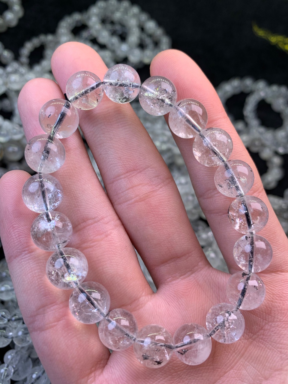 闪灵钻赫尔基蒙水晶手链透明水晶串珠手饰森系chi时尚宝石饰品