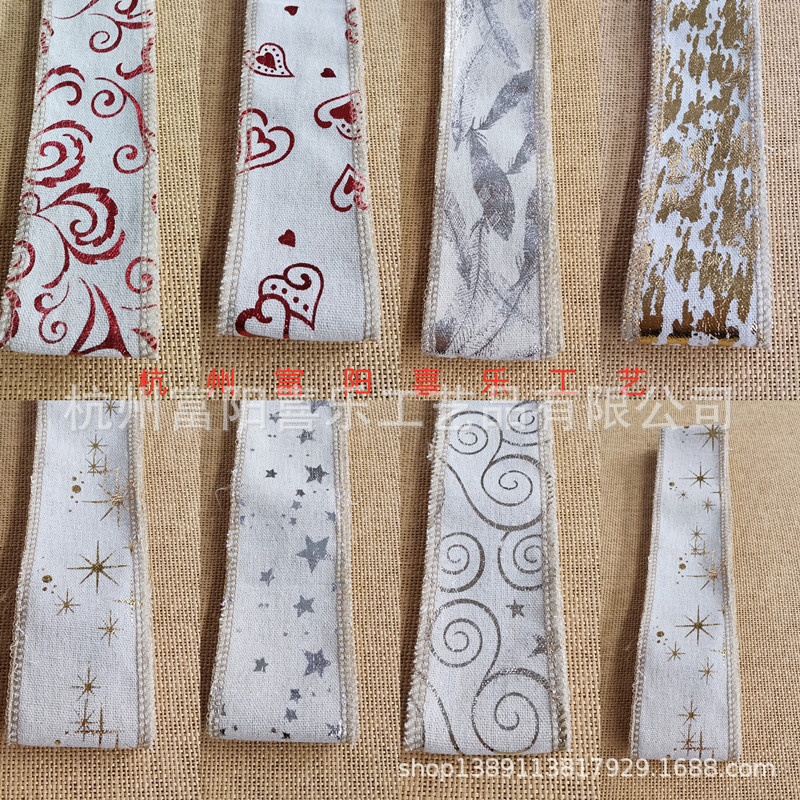 Manufacturers Supply Retro Printing Linen Rolls DIY Handmade Material Decorative Materials 6cm Wide