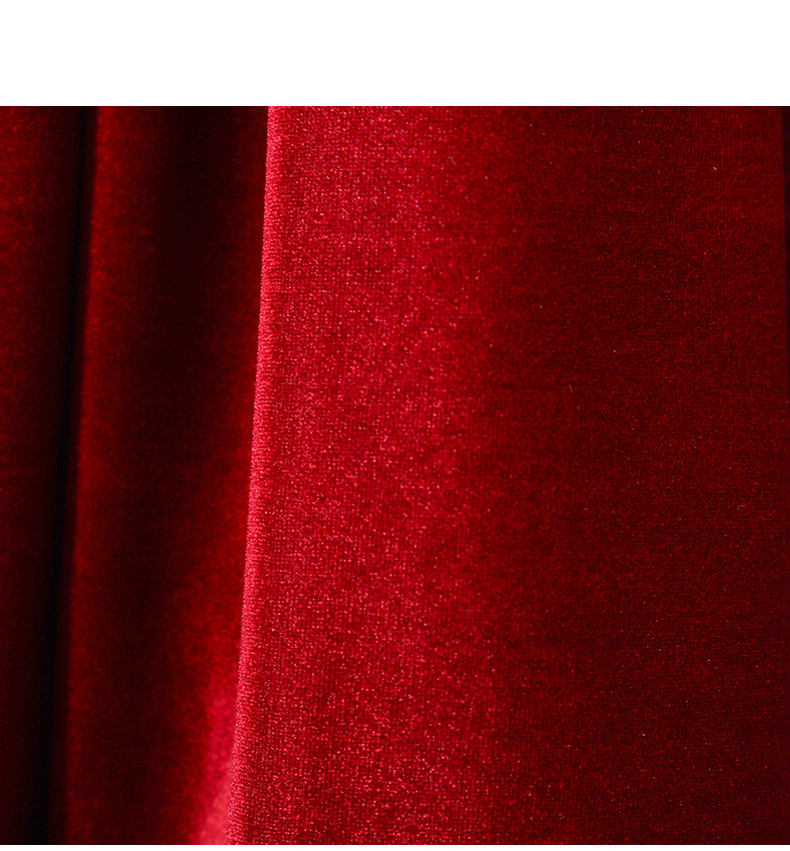 新款样衣简约a字群性感翻布抹胸露背华丽红丝绒可定制搭配围脖