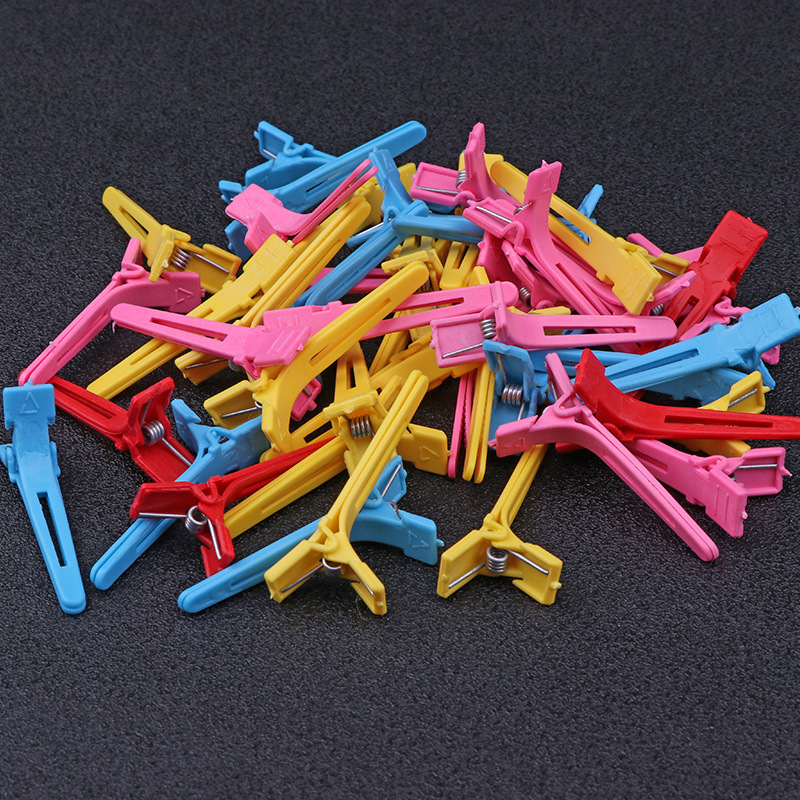 美发定位烫夹子皮卡路纹理带弹簧造型小夹盒装冷烫交叉头发分区夹