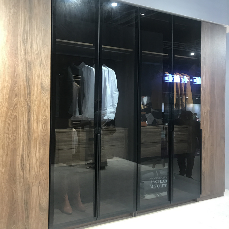 极简窄边框玻璃门 轻奢铝框玻璃柜门 铝合金衣柜门橱柜门