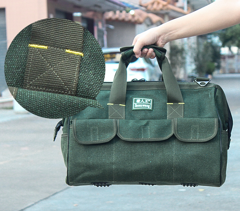 821加厚帆布工具包大号电工维修多功能斜挎包工具袋单肩包帆布包