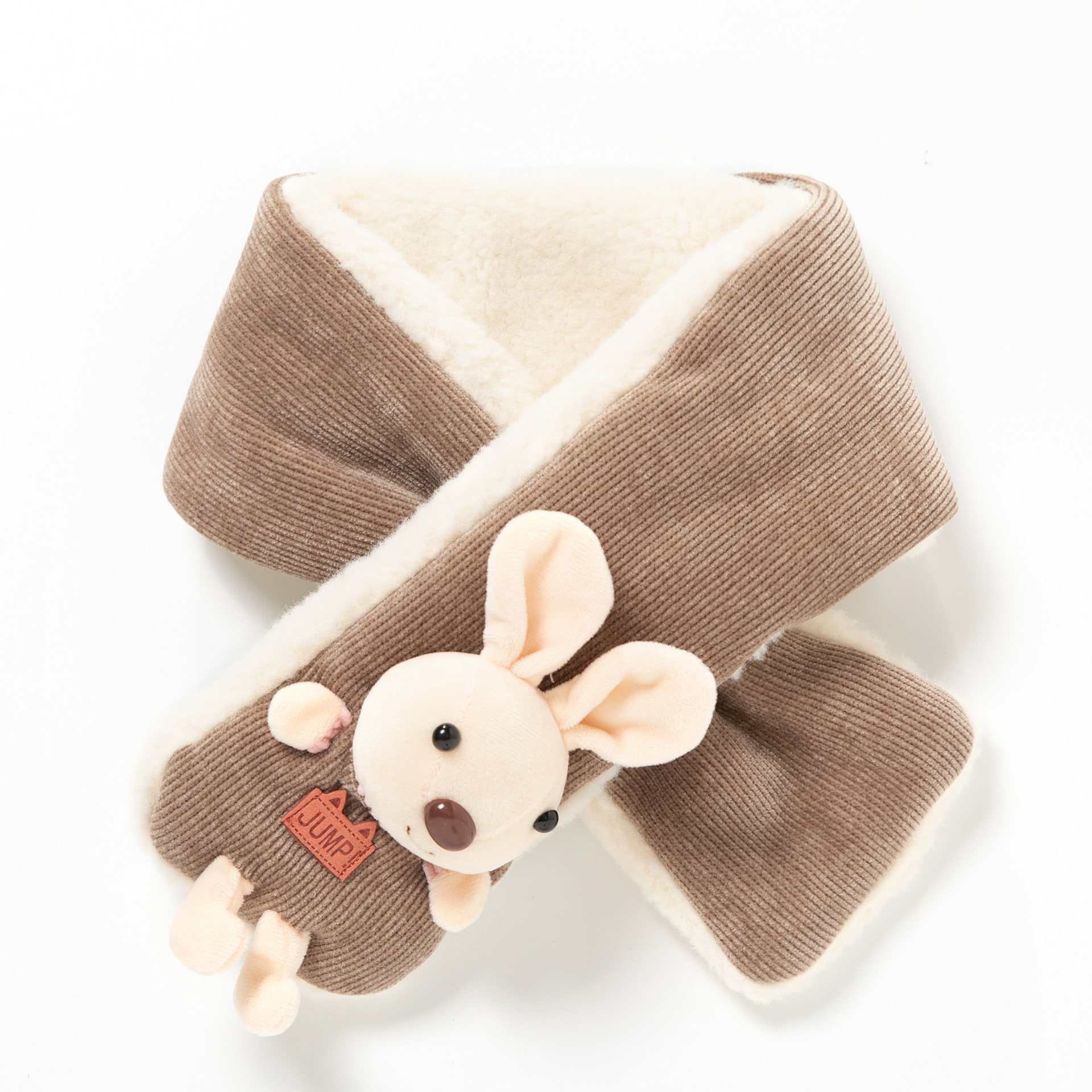 超萌儿童围巾秋冬季加绒男女宝宝保暖卡通小熊套脖韩版毛绒围脖潮