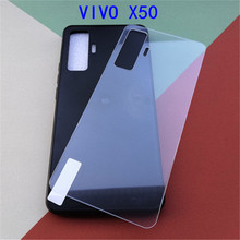 适用于VIVO X50二合一TPU PC素材白光高铝玻璃极光玻璃凹槽手机壳