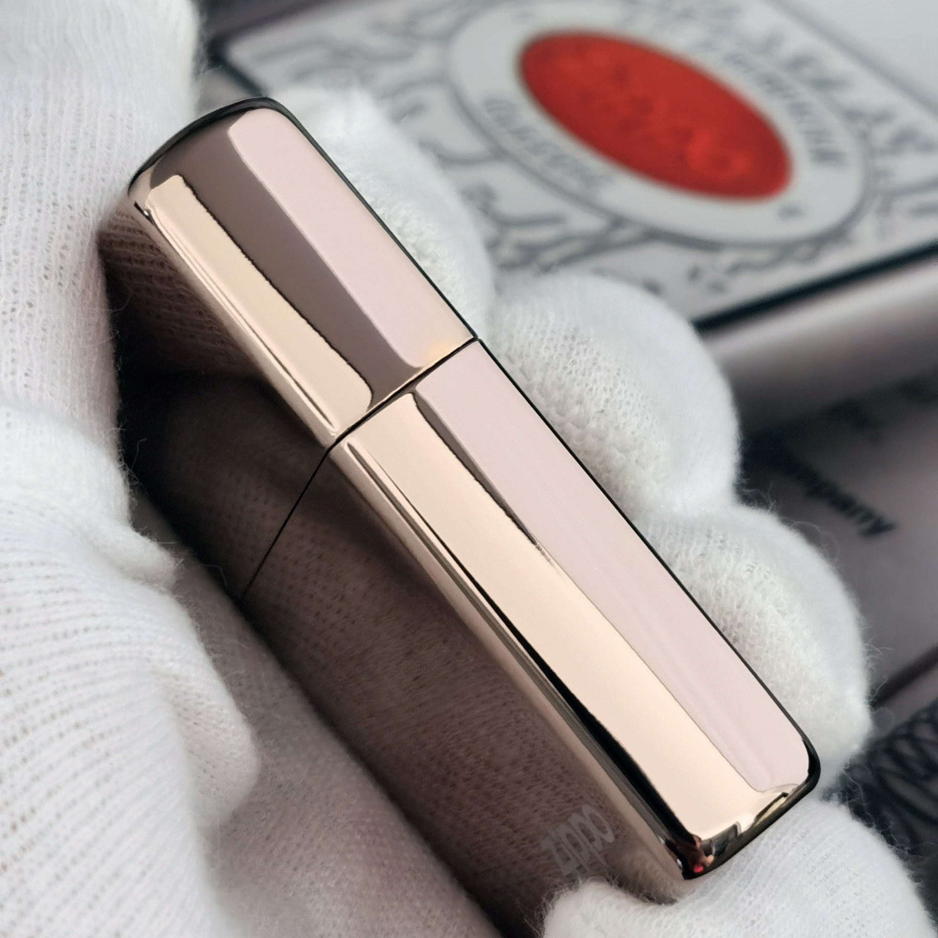 正品zippo 之宝 打火机 玫瑰金色 冰面机 标志49190zl 新款