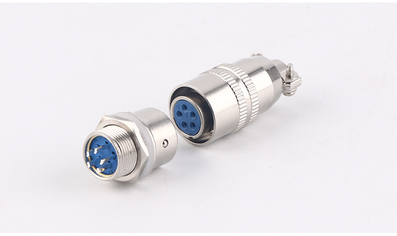 厂家加工定制电子连接器 ac/dc航空插 xs12圆头正装式航空插头