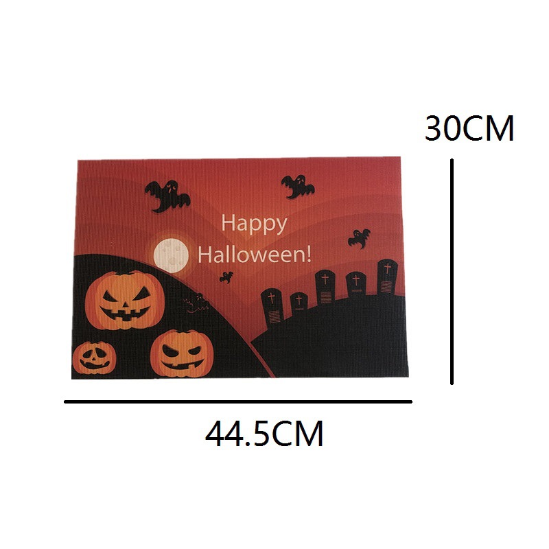 Cross-Border Halloween Decorations Holiday Table Layout Heat Proof Mat PVC Texlin Western-Style Placemat Wansheng Placemat
