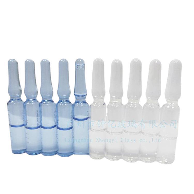 现货供应1ml-10ml各容量透明,茶色,蓝色欧标安瓿瓶精华液药针剂