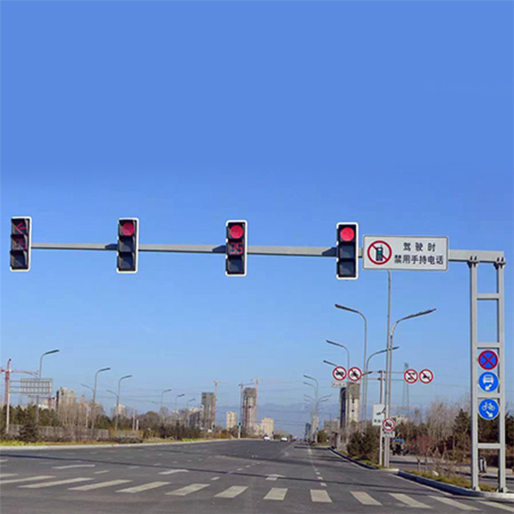 交通信号灯杆 交通道路警示led指示灯 一体化人行道安全红绿灯