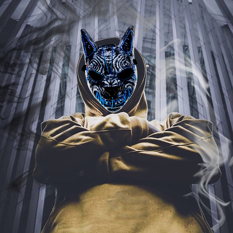 跨境万圣节led全脸发光面具男女派对狼头el鬼脸小丑恐怖吓人舞会