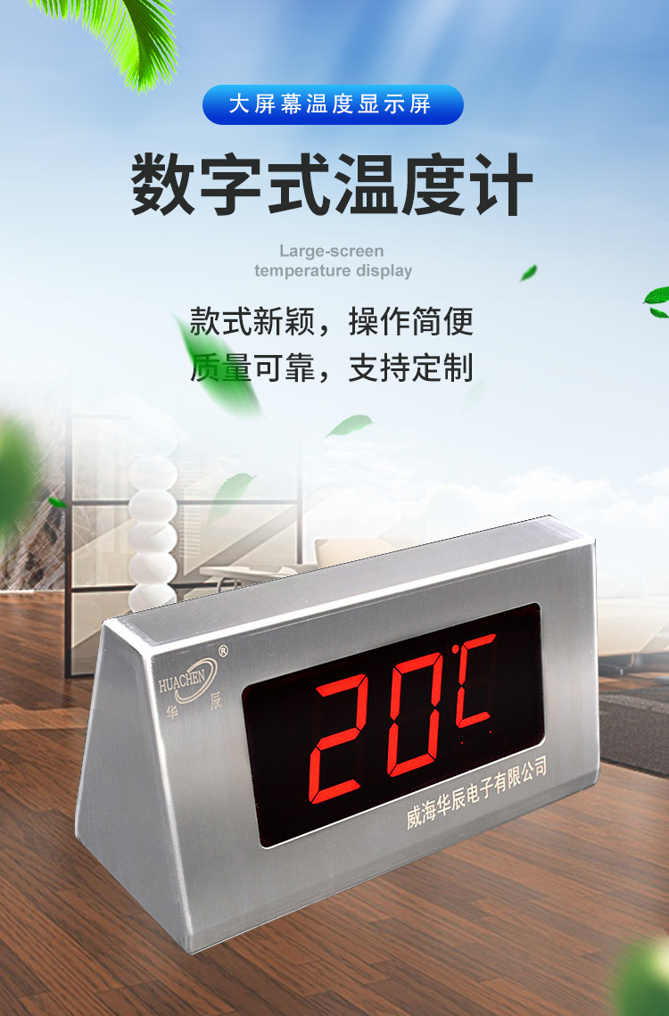 华辰泡池不锈钢温度计显示器测温仪温控器桑拿帽外控器水疗开关