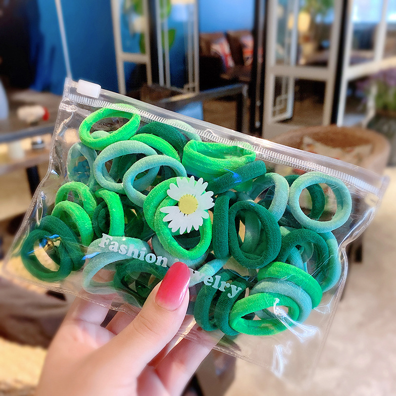 Korean Style New Daisy Bag Towel Ring Baby Hair Rope Children Does Not Hurt Hair Rubber Bands Simple Hair Ring Stall Wholesale