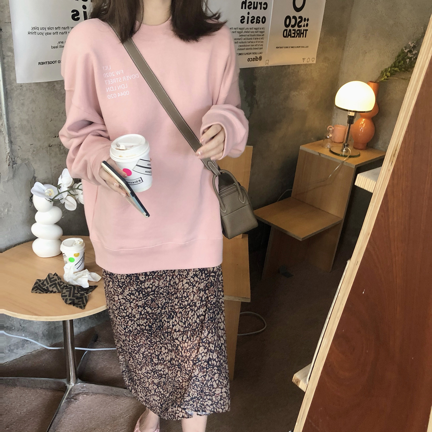 [simeng] all day long all-weather sweater cotton comfortable top loose-fitting casual pullover