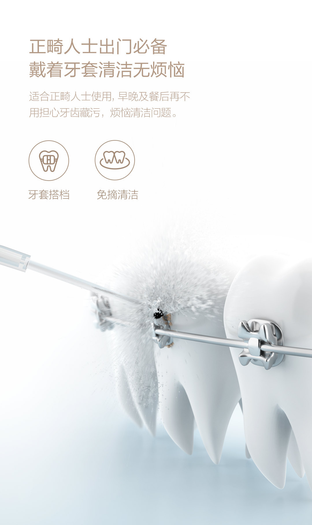 适用贝医生电动冲牙器 牙套清洁洗牙器便携 贝医生随身冲牙器f3