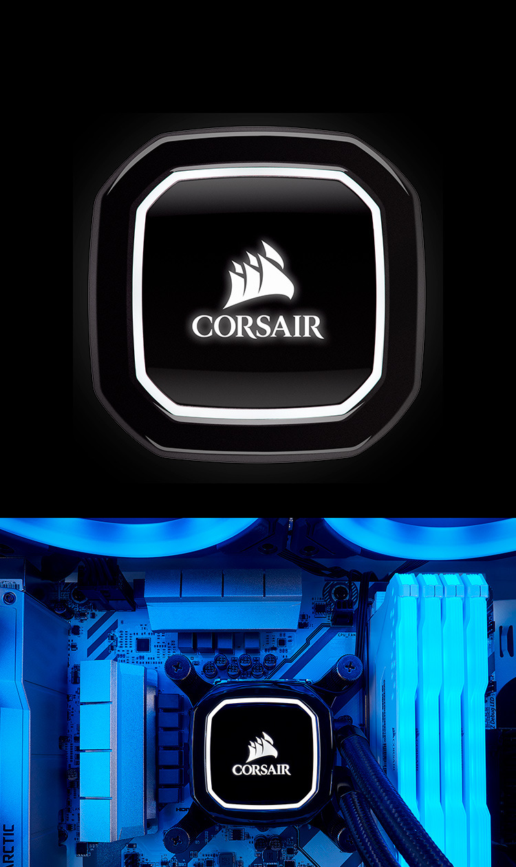 美商海盗船h100x一体式水冷排240mm cpu散热器海盗船风扇双排冷却