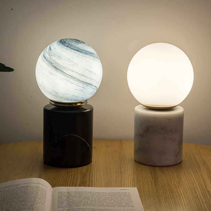 2020 New Marble Creative Table Lamp Color Moon Bedroom Bedside Table Decoration Lamp Gift Table Lamp