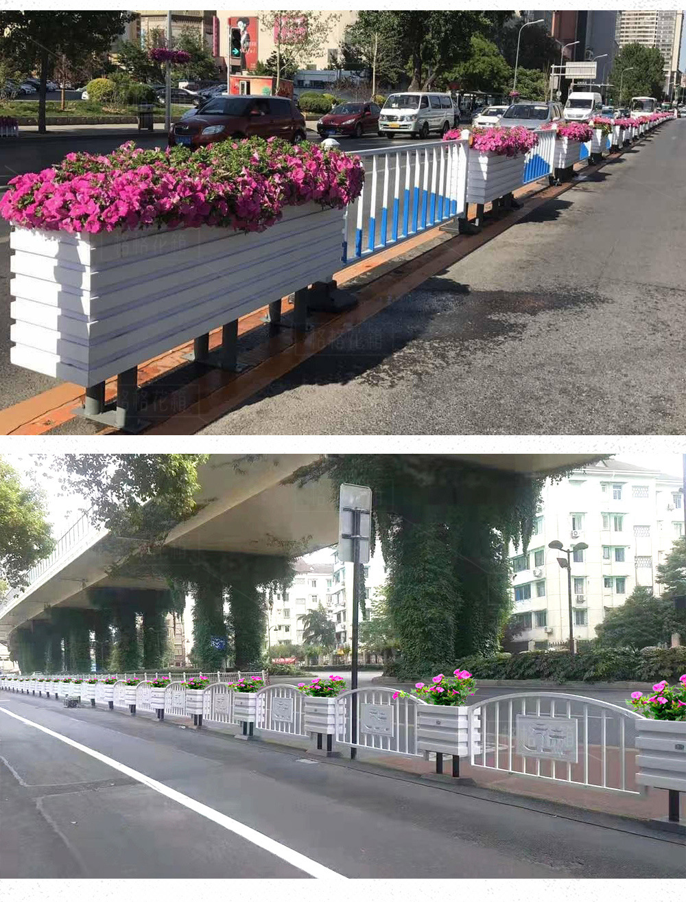 市政道路中央隔离护栏花箱铝合金 机非隔离镀锌钢护栏 厂家定制