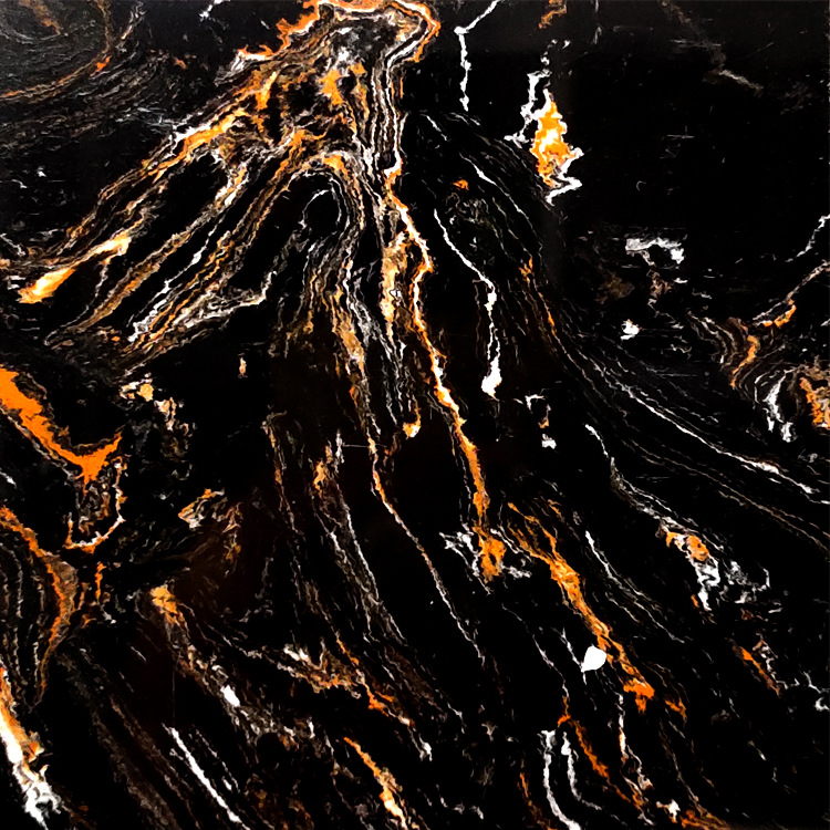 人造黑金花大理石酒店商场人造石大理石铺设家装电视背景墙石材