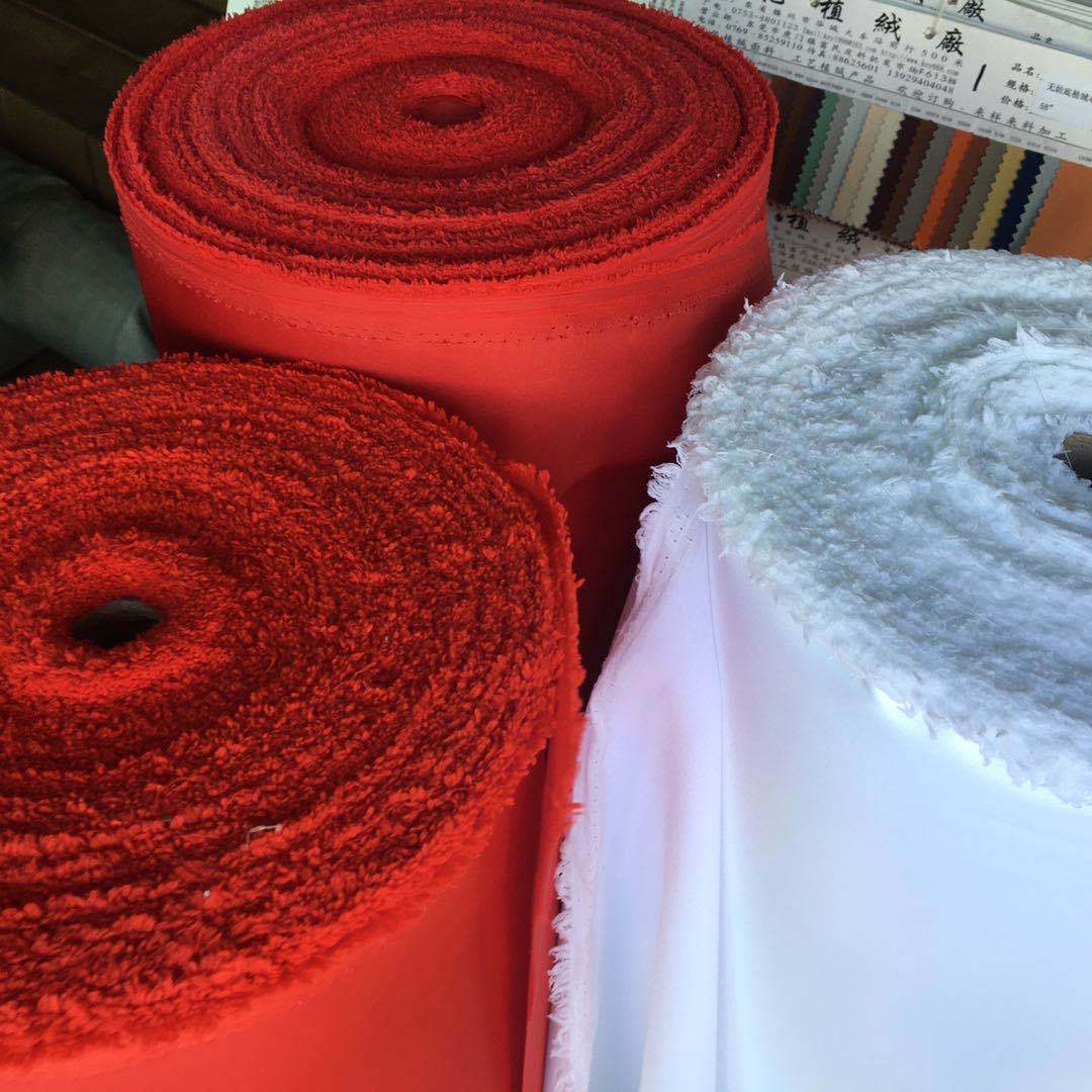 Spot Goods Hardened Silk Cloth Bottom Flocking Cloth Spot Red Artificial Flannelette Petals Flocking Cloth Fake Flannelette