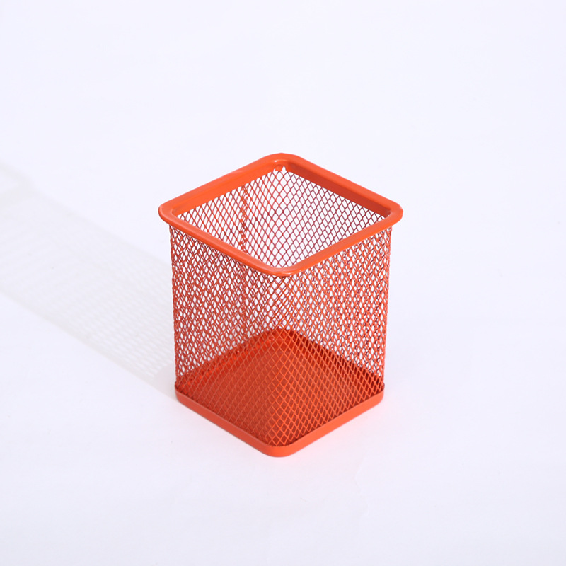 创意新款多功能笔筒简约金属网格笔筒桌面办公收纳工具镂空笔筒