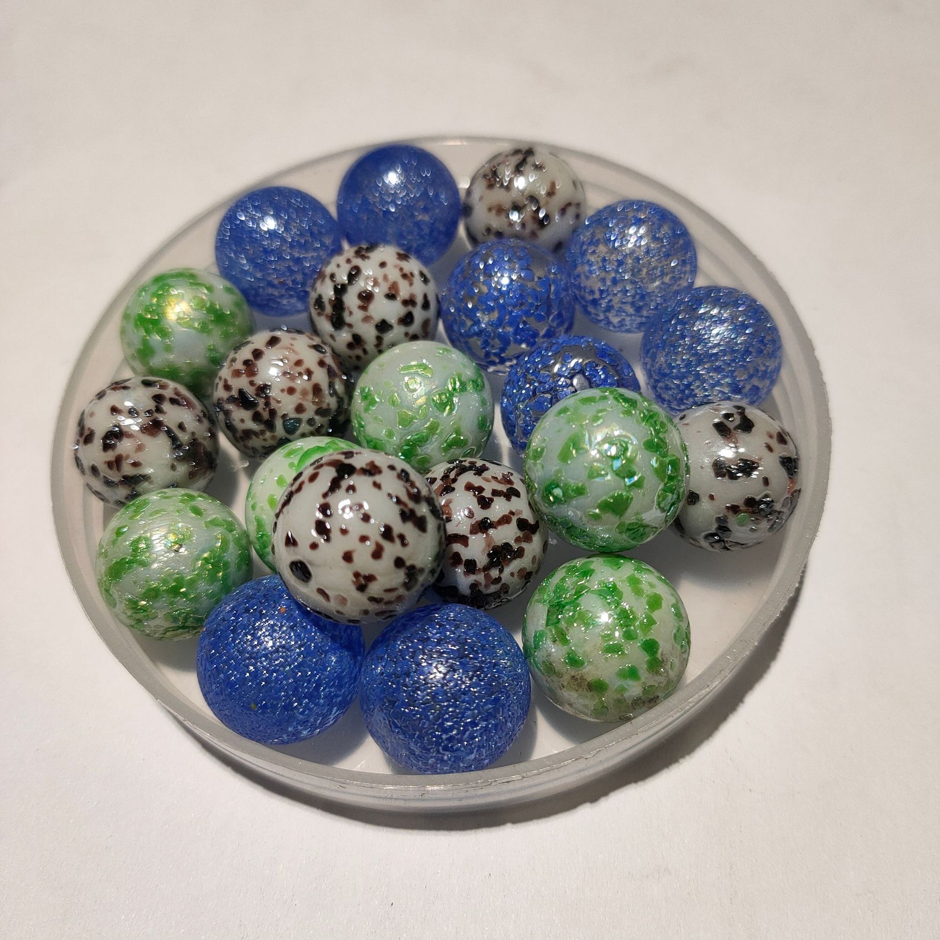 白瓷绿瓷红瓷橘瓷蓝瓷玻璃球玩具玻璃弹珠16mm