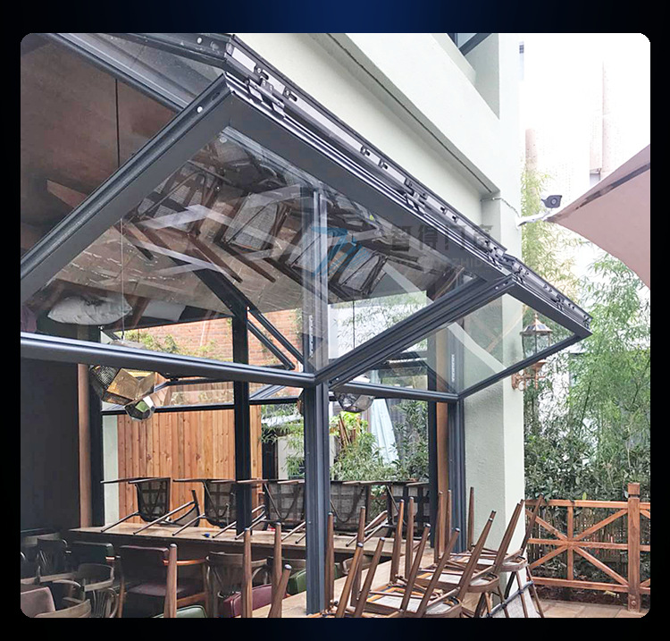 佛山智得铝合金智能电动提拉窗新款电动上下折叠窗商铺吧台上翻窗