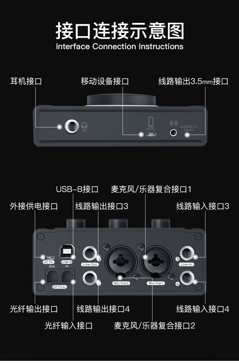 ixi mega m8plus外置声卡usb专业级手机台式机电脑通用直播录音