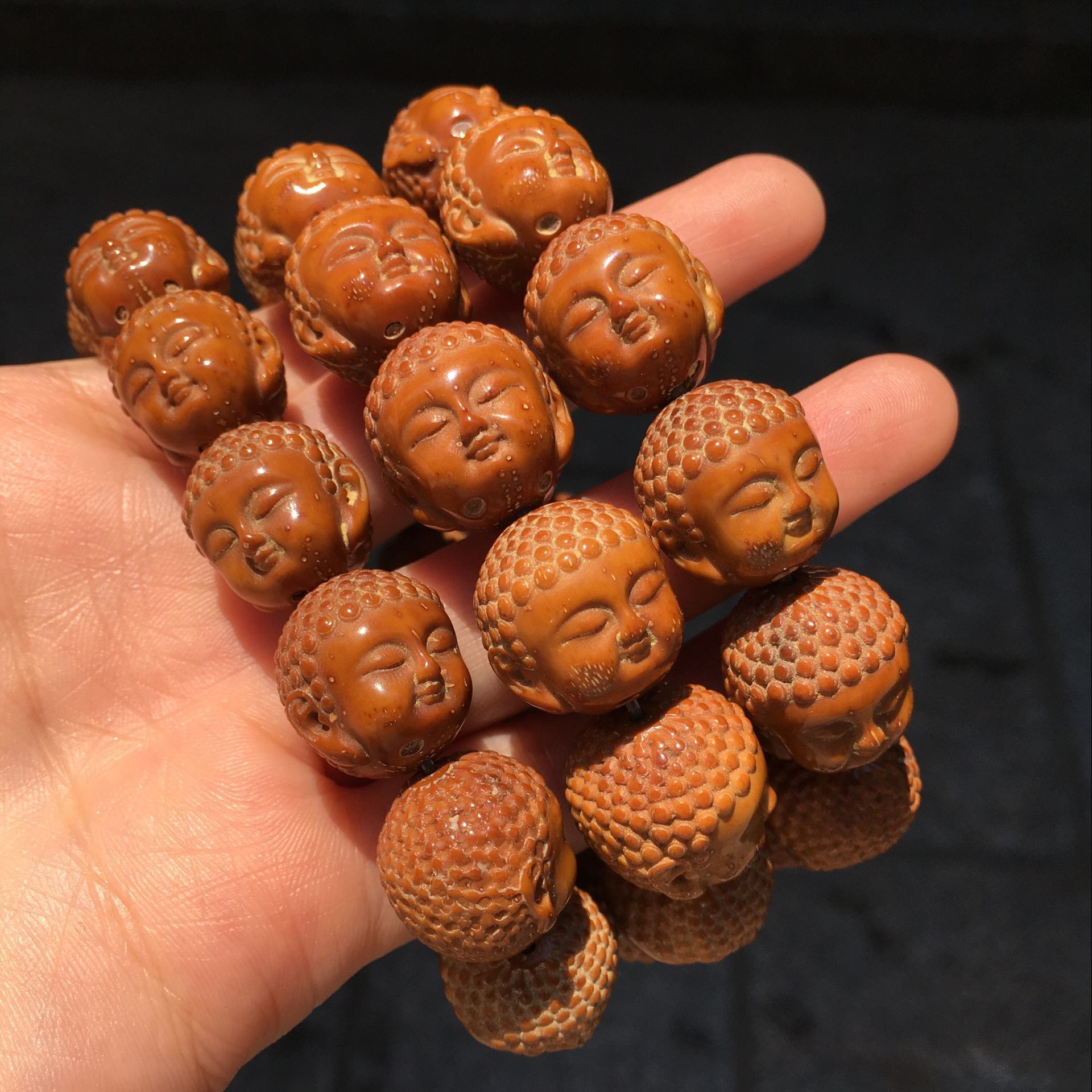 厂家供应紫金鼠宝宝佛手串 紫金鼠雕刻宝宝佛 招财鼠菩提手串