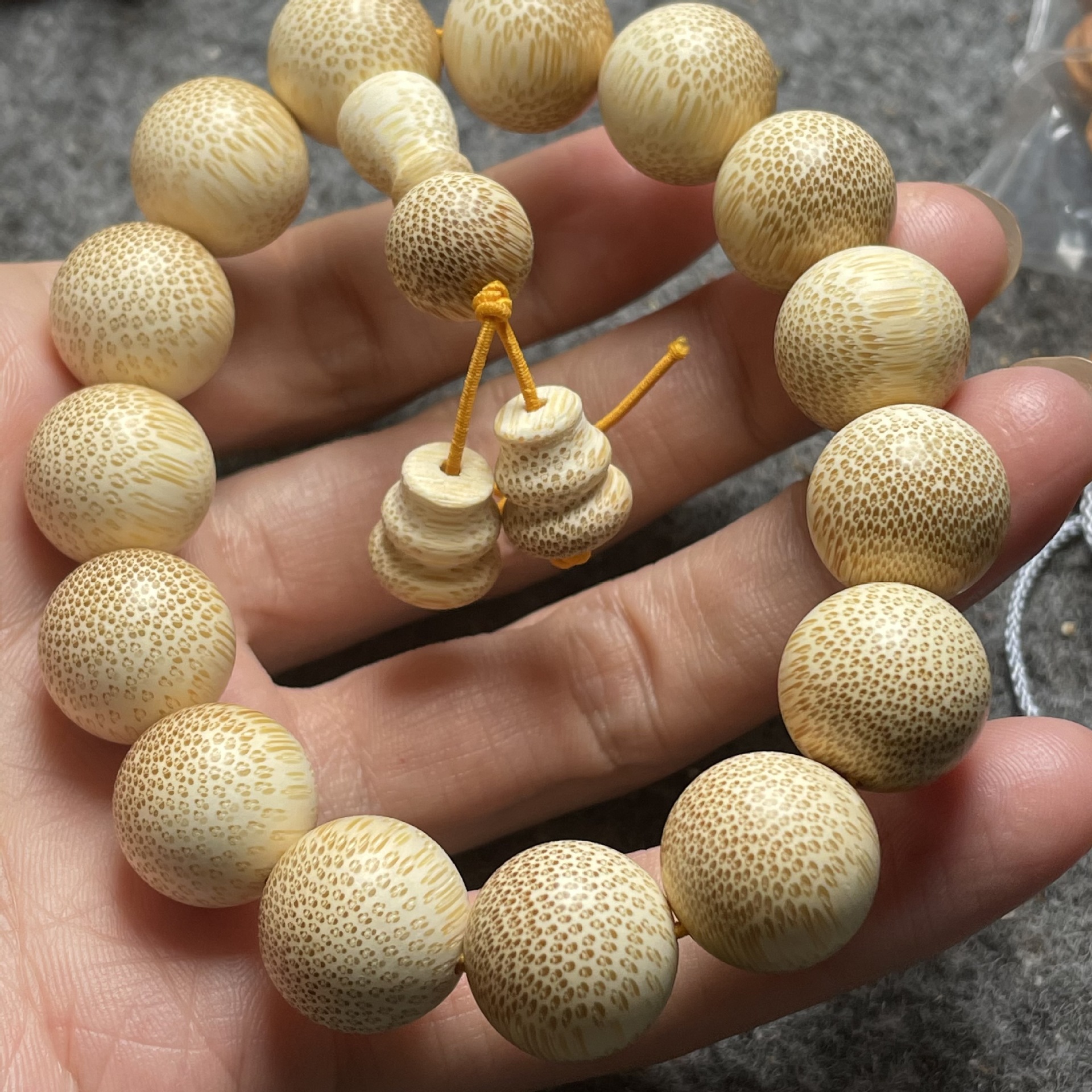 龙血金丝竹手串佛珠手链蛇纹木手链老料高密竹子竹质佛珠文玩首饰