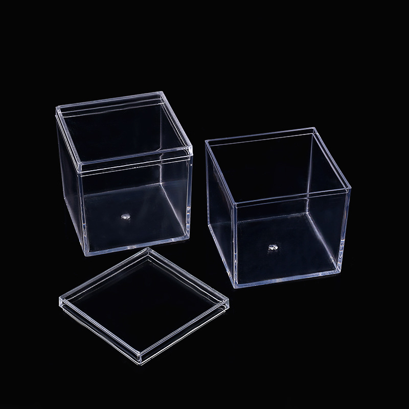 透明方盒5.5cm塑料包装盒糖果盒皮筋水晶泥起泡胶饰品收纳盒