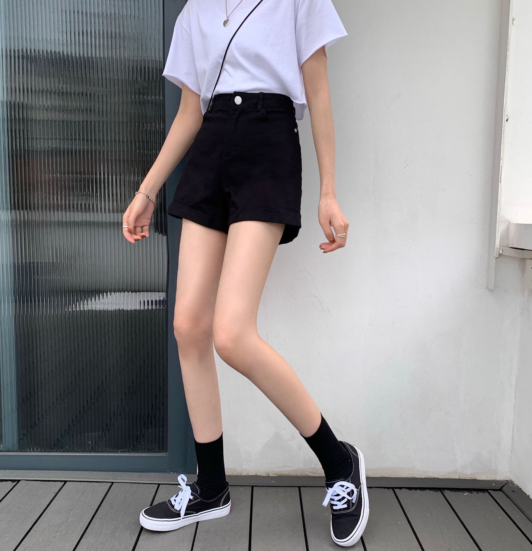 短裤女夏季韩版裤子高腰显瘦宽松百搭复古港味网红阔腿休闲裤热裤