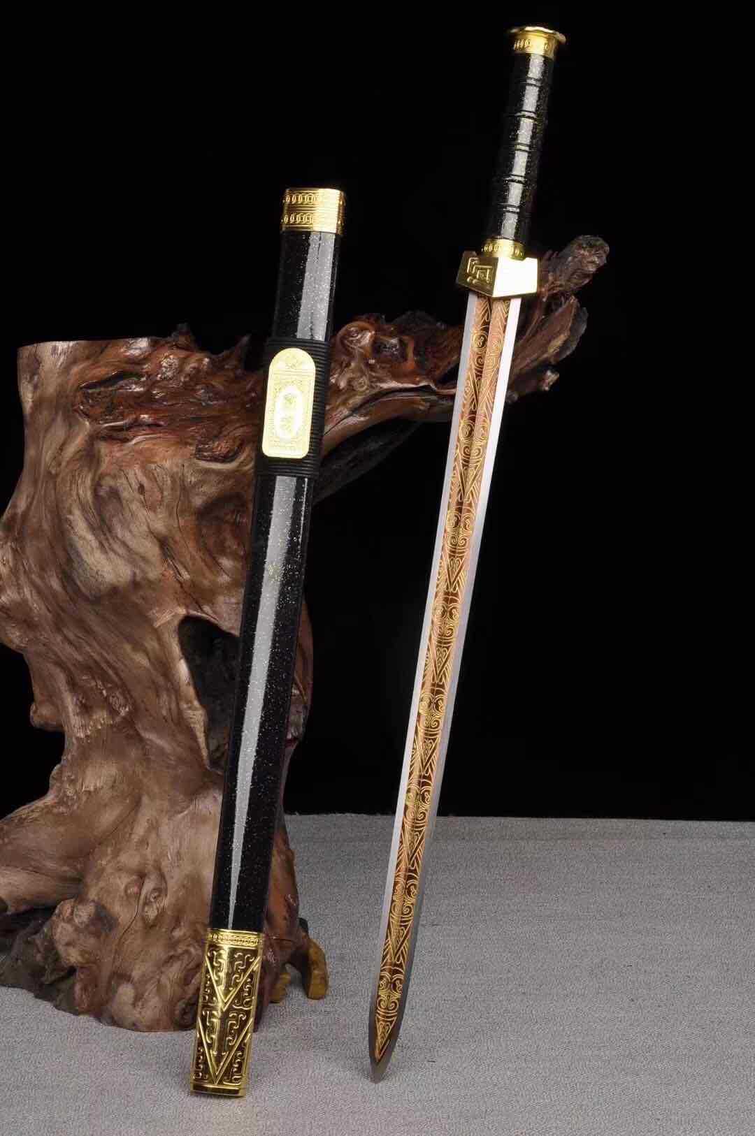 龙泉中山剑铺碳钢镇宅锰钢防身一体宝剑秦剑冷兵器装饰未开刃