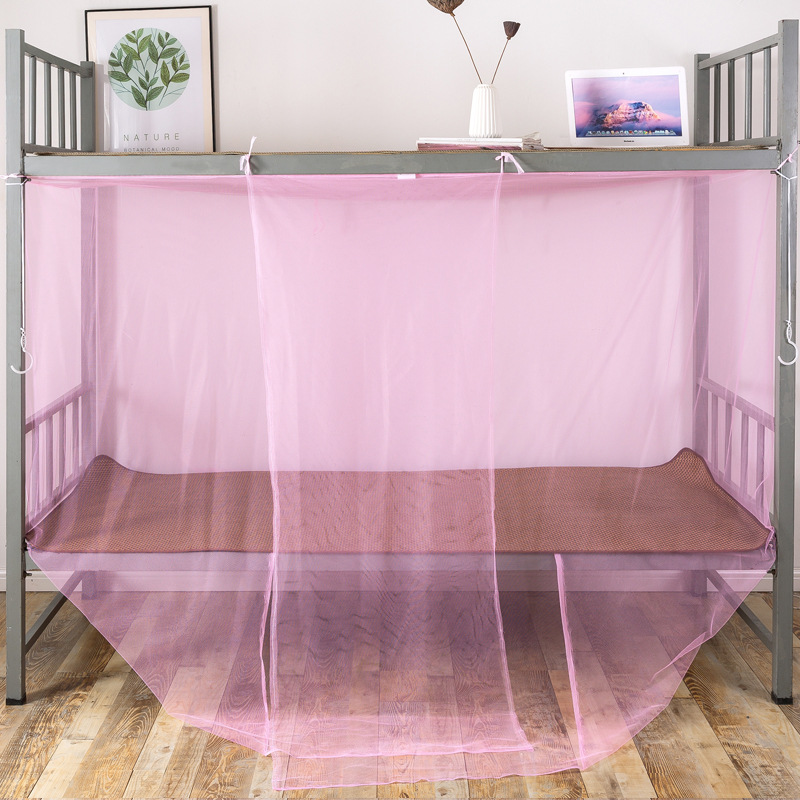 Dormitory Mosquito Nets Upper and Lower Bunk Bed Student Mosquito Net Simple Installation-Free Single Door Square Top Mosquito Net Factory Wholesale