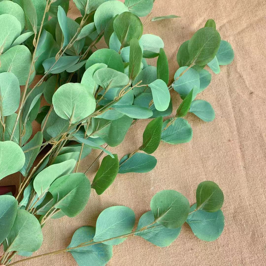 单支圆形尤加利叶桉树叶苹果叶仿真花绿植配叶速卖通亚马逊货源-阿里