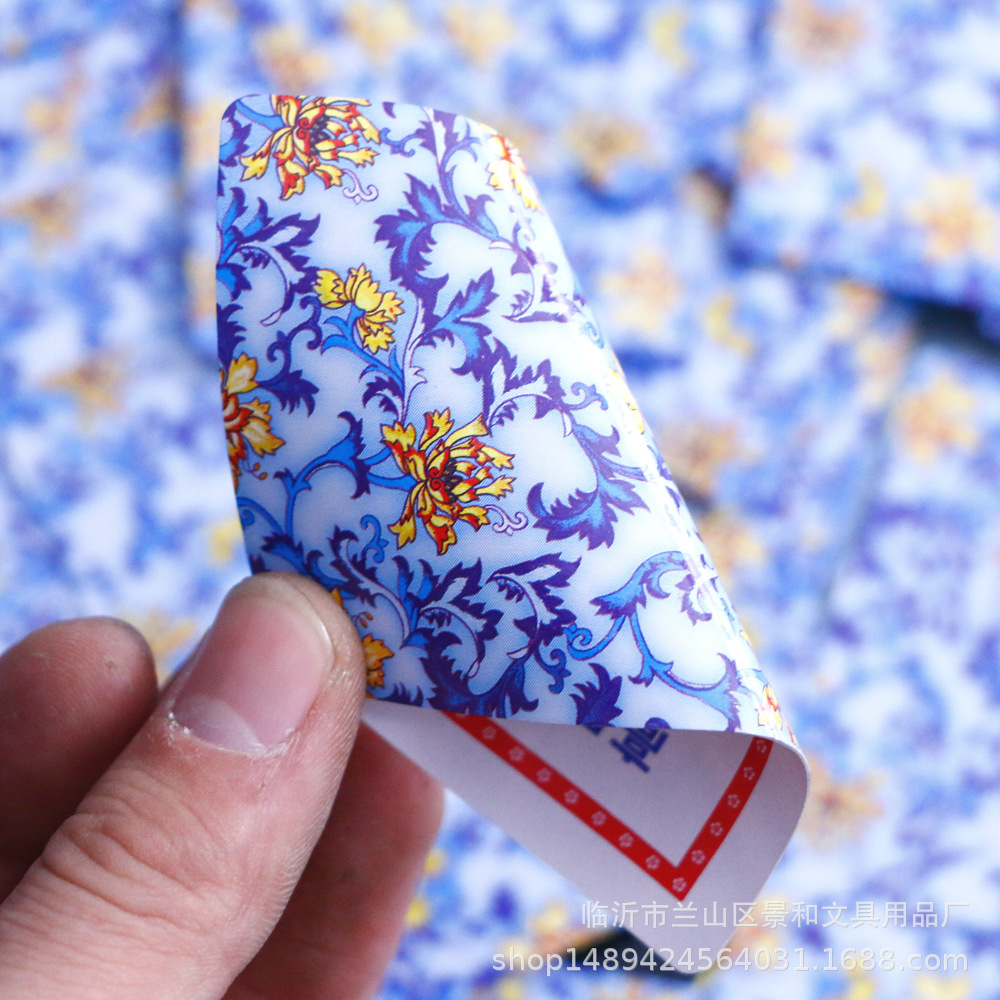 扑克牌现货 张记662青花瓷背纹扑克 批发酒店茶楼棋牌室