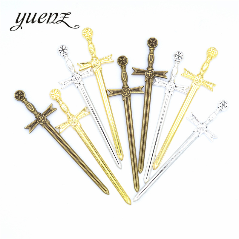 yuenz 新款三色复古合金剑工具饰品挂件 手工材料批发diy饰品配件