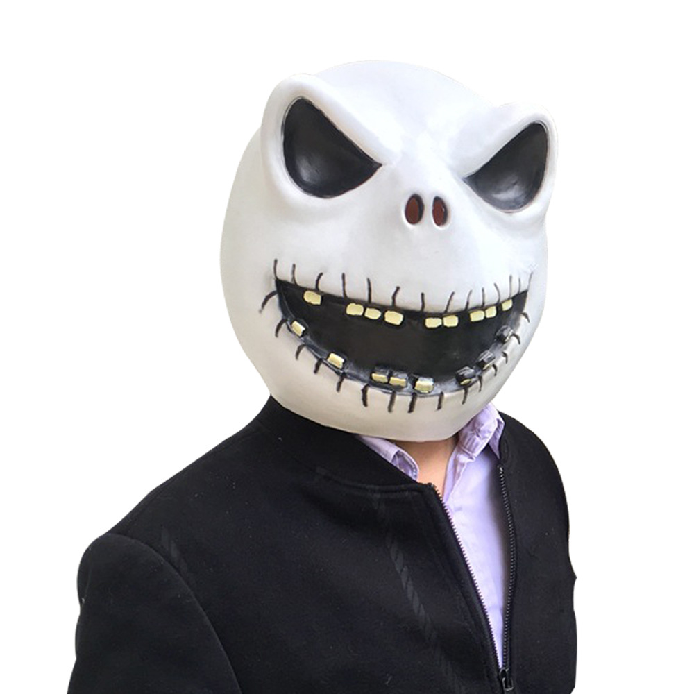 万圣节圣诞夜惊魂杰克骷髅面具乳胶电影周边角色派对面具头套