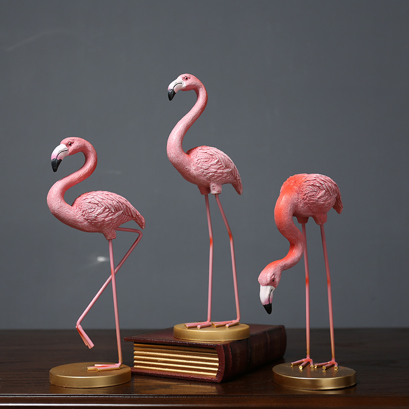 创意北欧火烈鸟摆件家居饰品客厅酒柜桌面电视柜软装装饰品小摆设