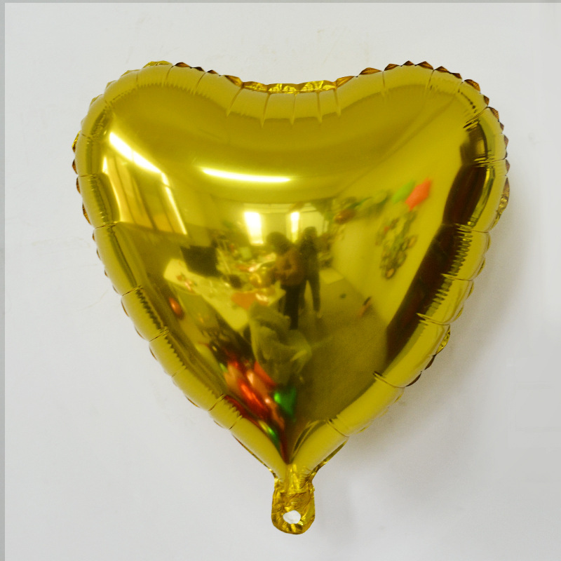 18-Inch Monochrome Love Aluminum Balloon Wedding Valentine's Day New Year's Day Decoration Supplies Light Board Heart-Shaped Wedding Room Layout