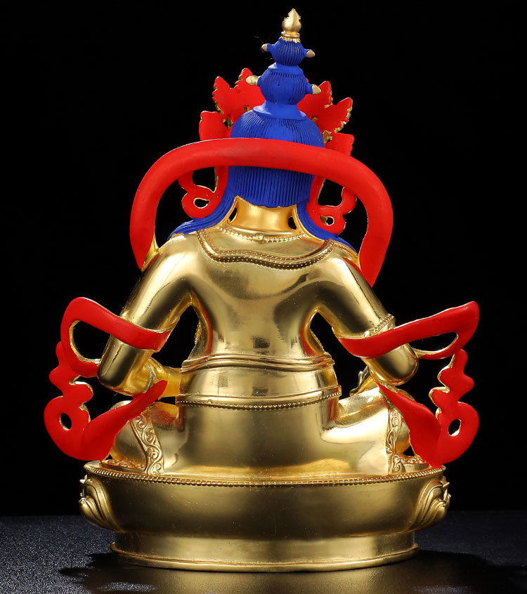 黄财神佛像精工纯铜仿尼泊尔鎏金藏传密宗藏巴拉佛像家用供奉摆件