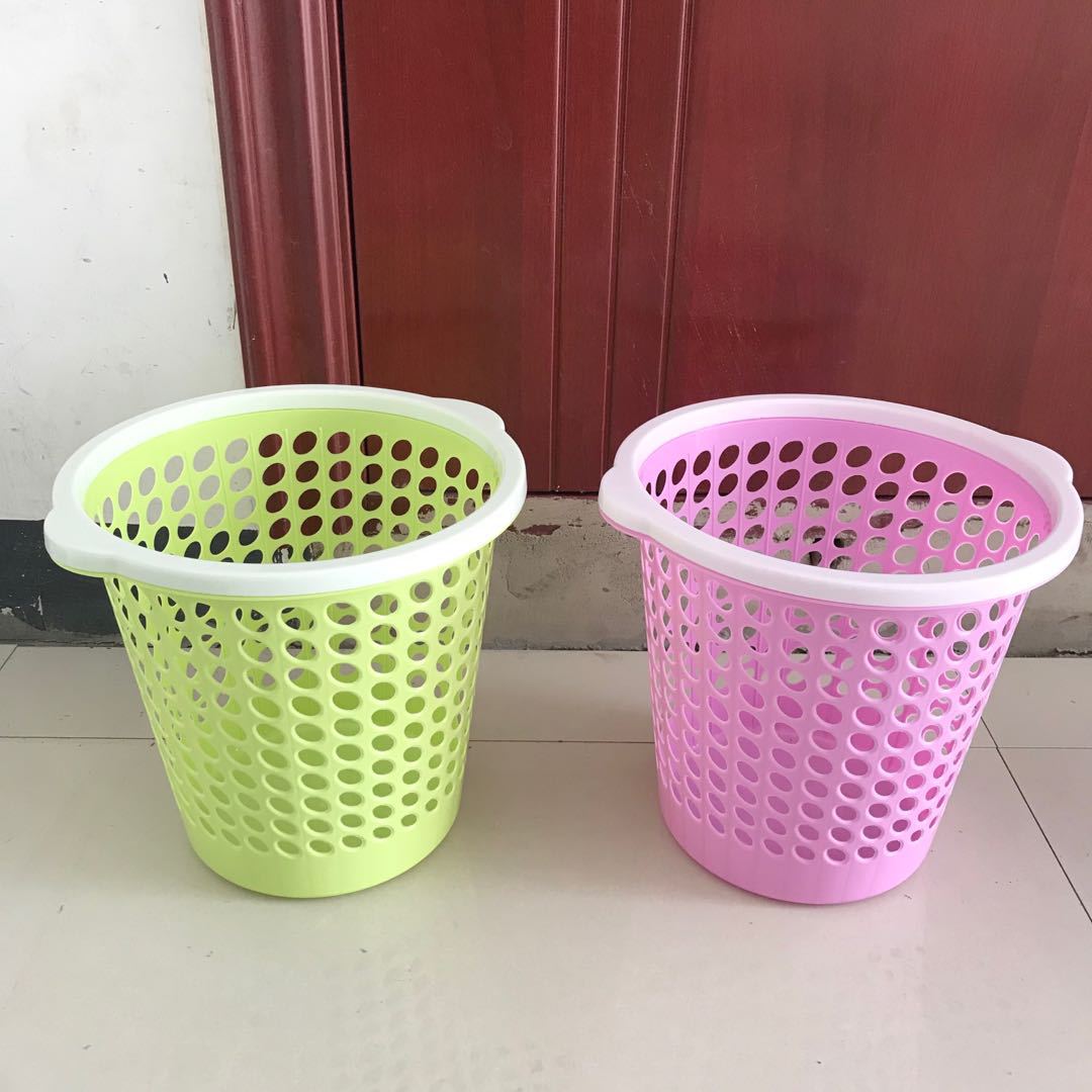 批发新料家用垃圾筐废纸篓厨房塑料垃圾桶压圈无盖卫生间纸篓