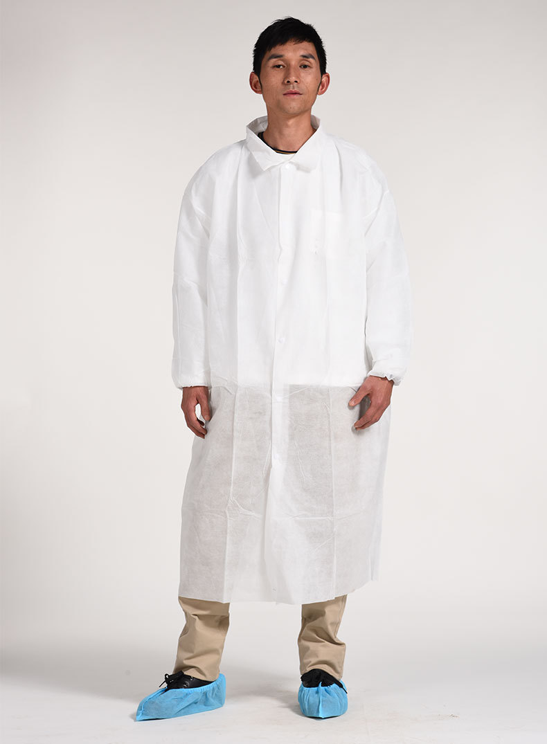 食品厂白大褂长袖工作服实验室服可定制logo参观服白色长褂工装服