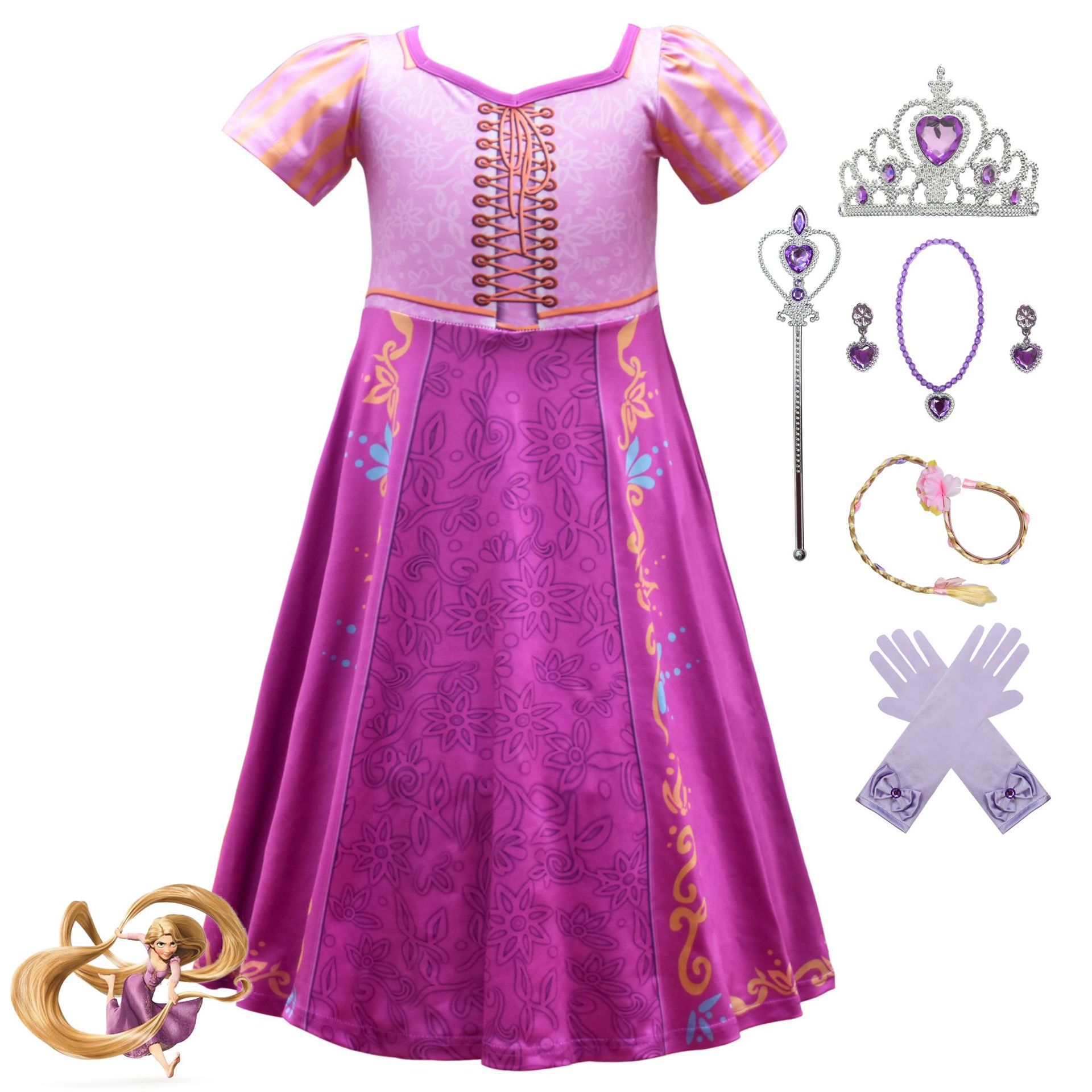 2020魔发奇缘服装 长发公主cosplay服装 乐佩公主礼服 女童连衣裙