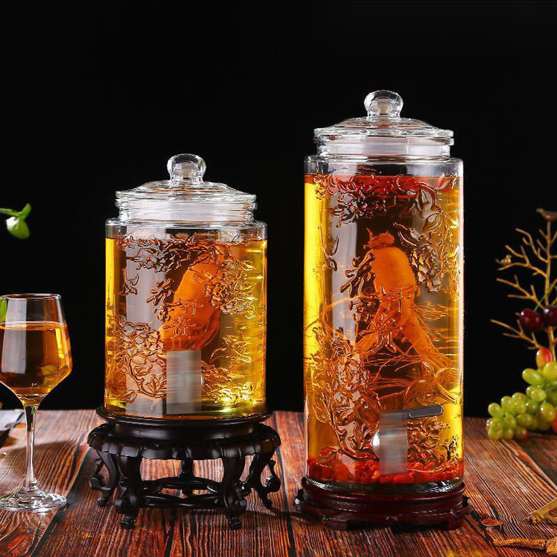 包邮泡酒玻璃瓶带不锈钢龙头6斤12斤20斤加厚酒坛密封酒罐玻璃缸