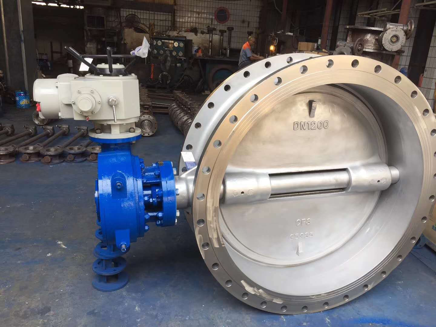 手电一体式不锈钢316l法兰电动蝶阀dn1200/pn6电动开关蝶阀dn1000